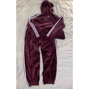Adidas velour tracksuit
